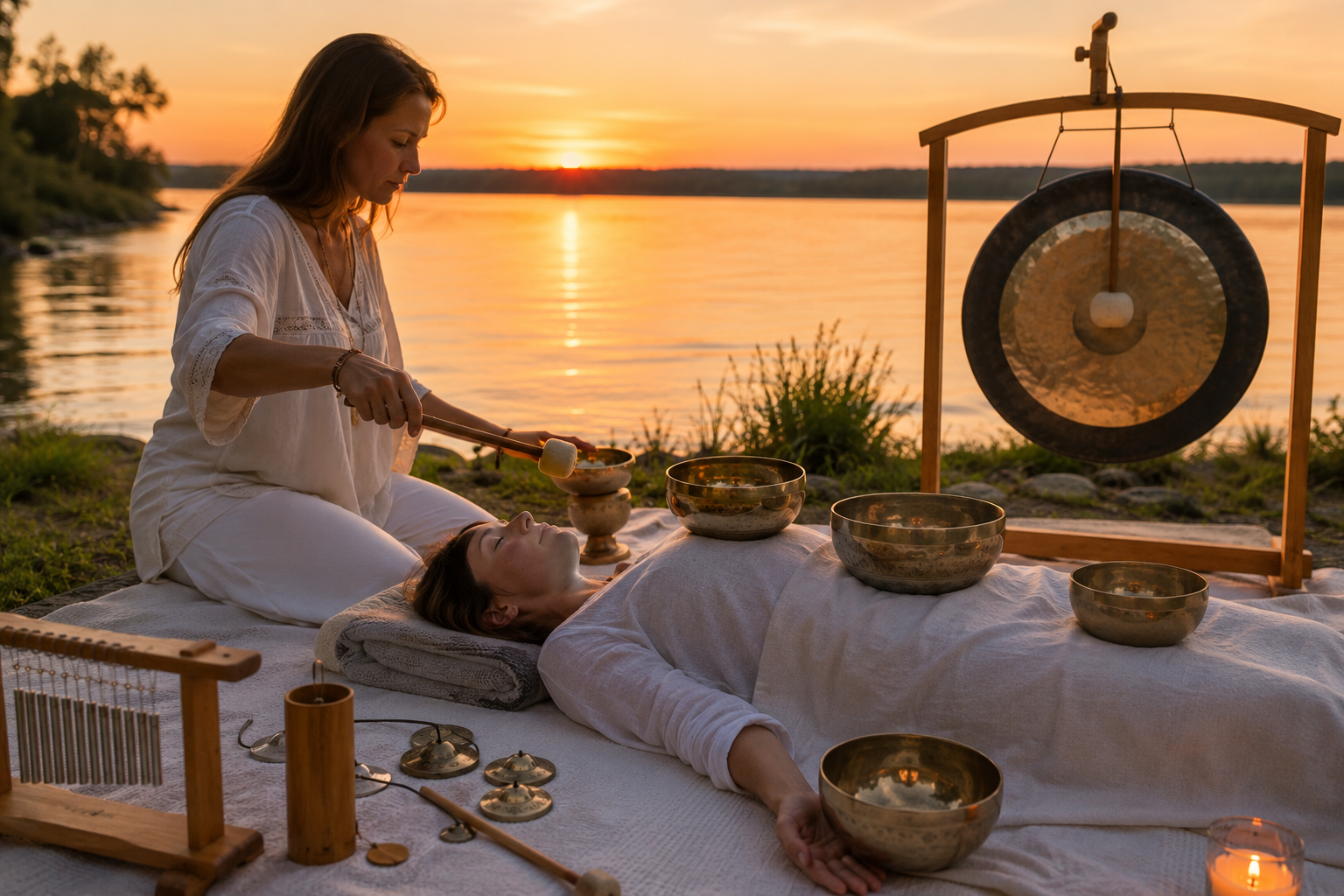 Massage sonore aux bols tibétains chez Terre & Sens